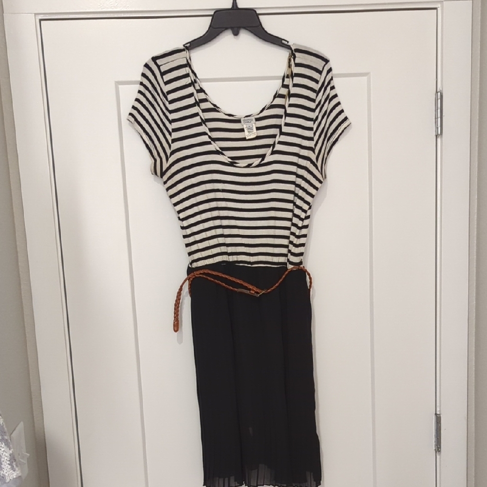 Charming Charlie Black and White Striped Top